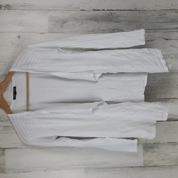 Cable & Gauge white dolman sleeve waterwall open cardigan Size Medium - Picture 1 of 7